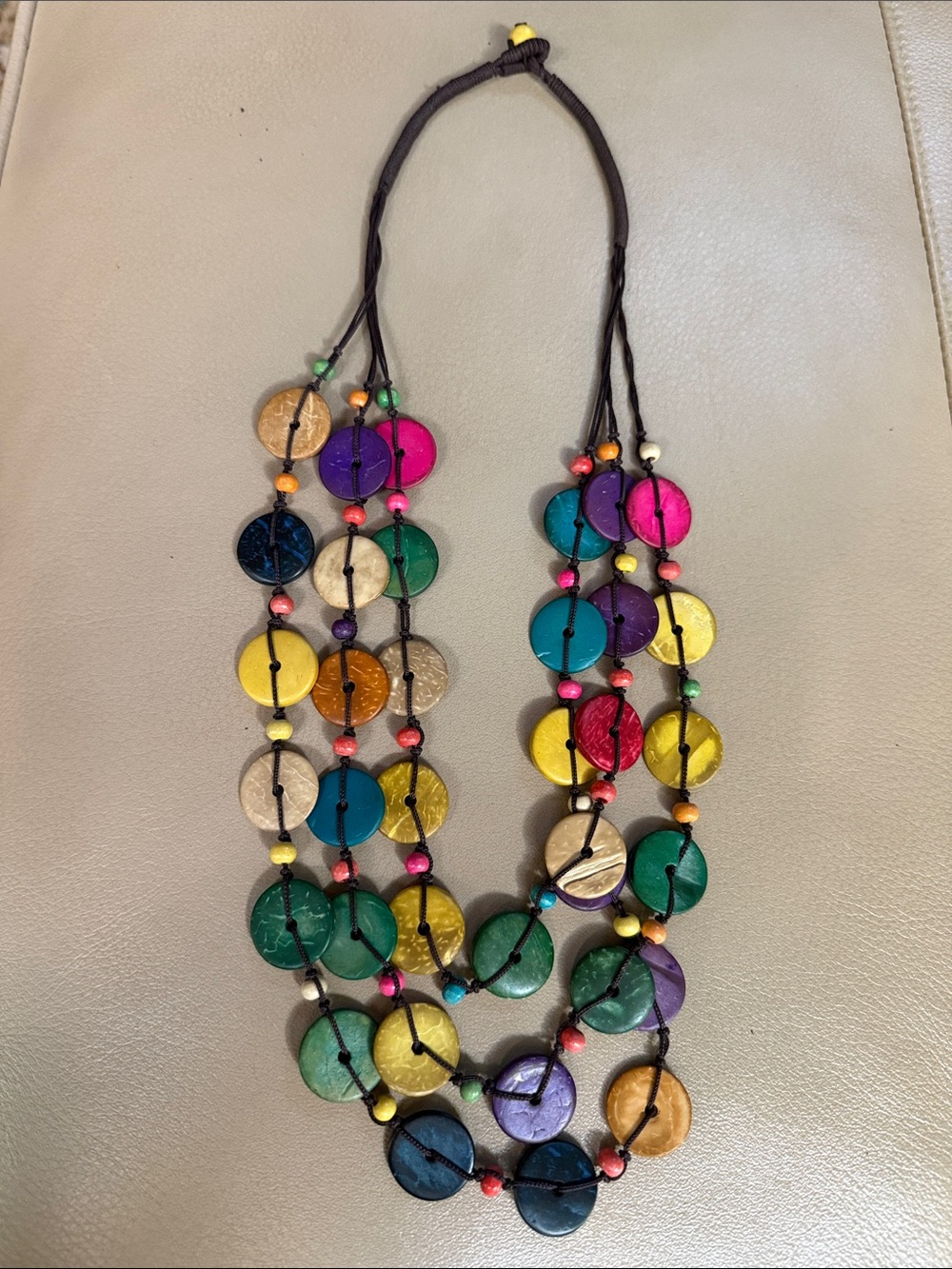 African three tiered necklace